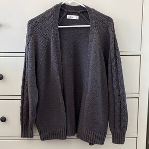 Hollister Dark Gray Open-Front Cardigan